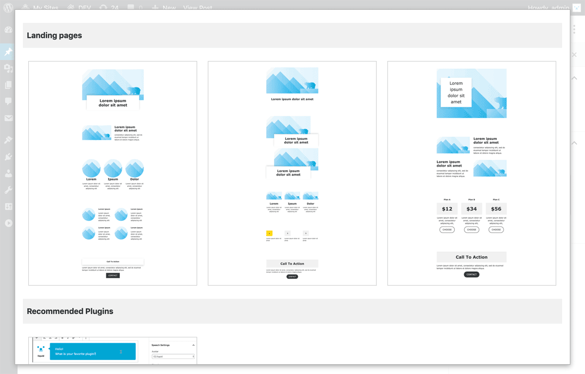 WordPress ブロック ランディングページ